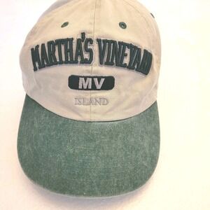 Vintage 90s Martha's Vineyard Embroidered Strapback Baseball Hat Cotton MV
